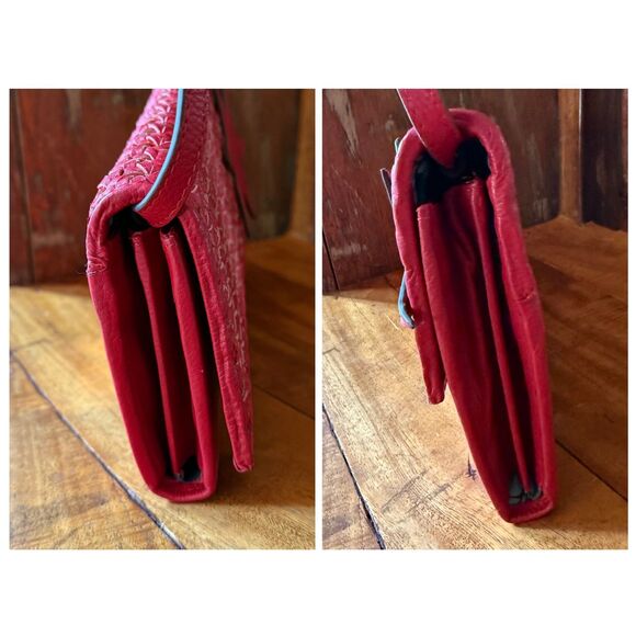 Lodis 1965 Americano Crossbody Bag Clutch Red - Picture 3 of 16